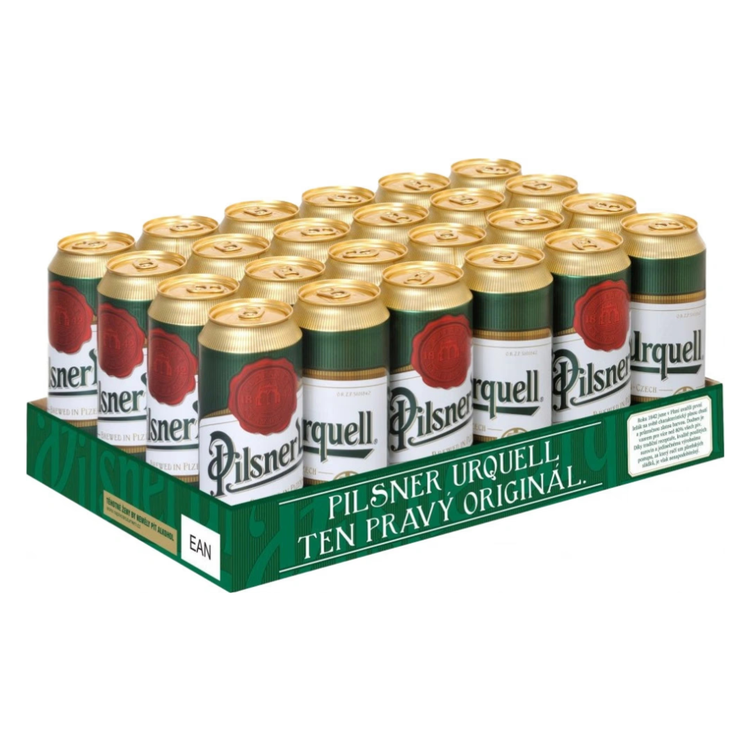 Pilsner Urquell 4,4 % – 24er-Pack mit 0,5-l-Dosen tschechischem Pilsner Bier
