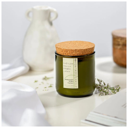 Kerze in Weinflasche l Johannisbeere, Bergamotte, Patchouli