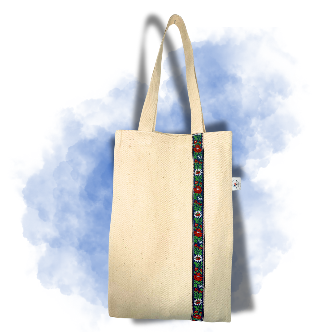 Weintasche mit mährischem Muster – Blau