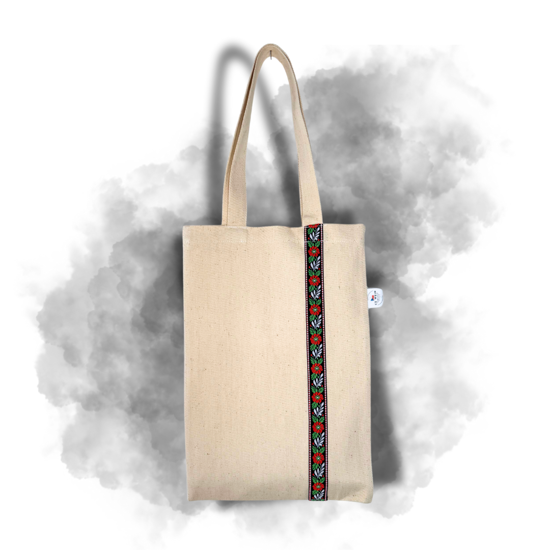 Weintasche mit mährischem Muster – Schwarz