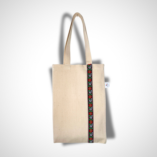 Weintasche mit mährischem Muster – Schwarz